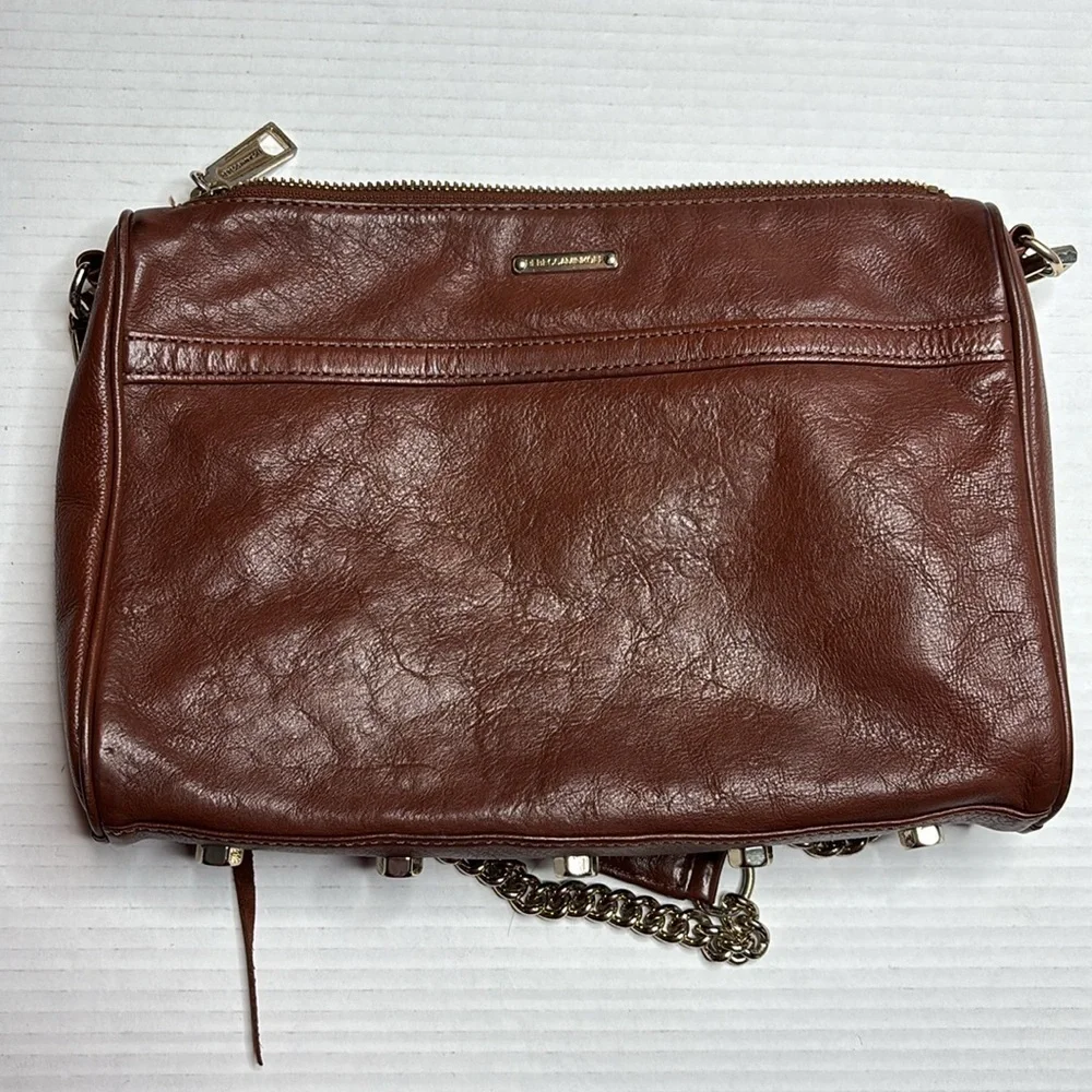 REBECCA MINKOFF Brown Mini Mac Crossbody Bag
